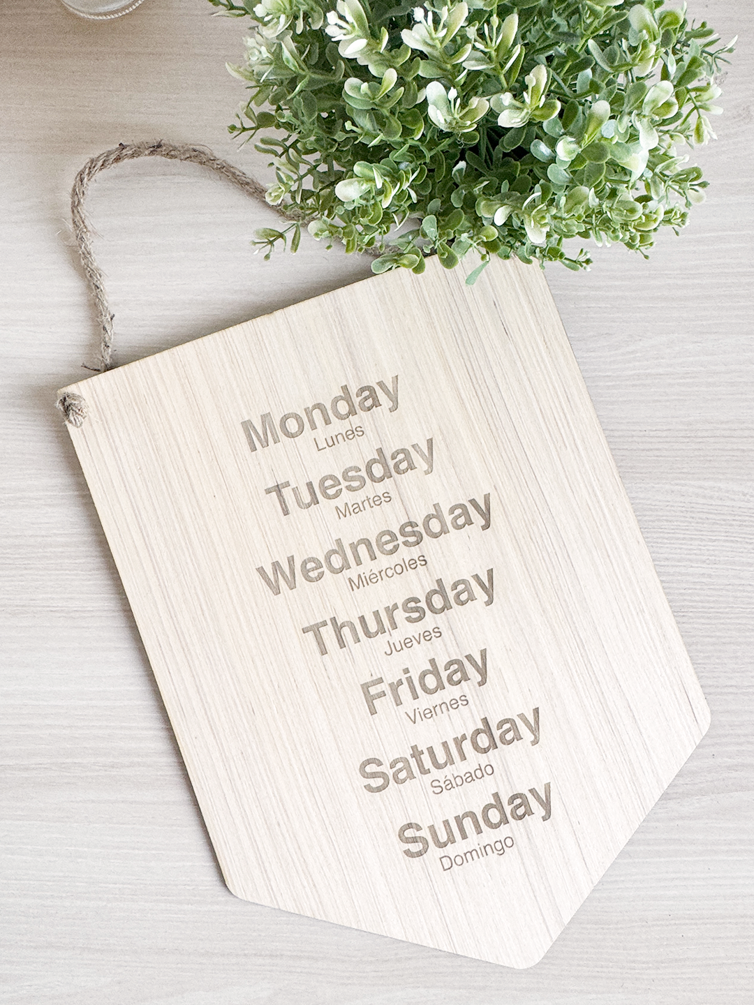 Banderín Días de la Semana — Español / Inglés