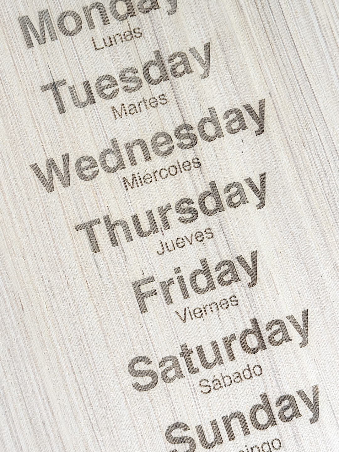 Banderín Días de la Semana — Español / Inglés